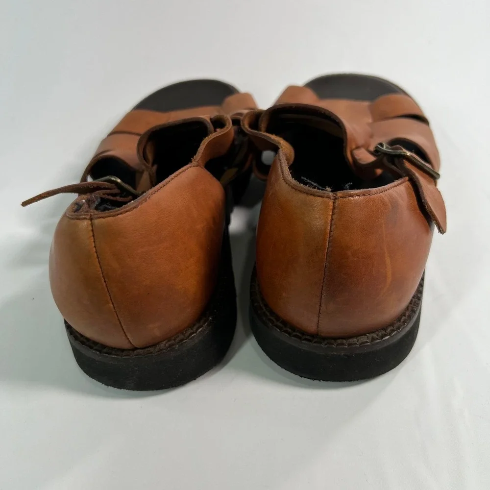 Polo Sport Ralph Lauren Fisherman Sandals Mens 11D Brown Leather MD3642 Vintage